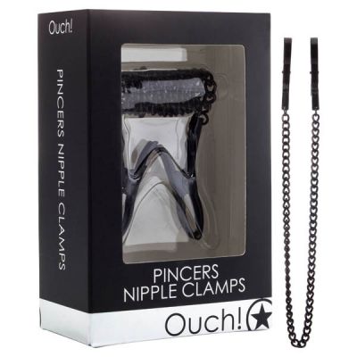 Pincers Nipple Clamps Black Nipple Restraints with Chain