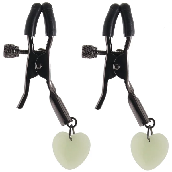 Bound Adjustable G3 Glow In The Dark Nipple Clamps by NS Novelties - Gunmetal