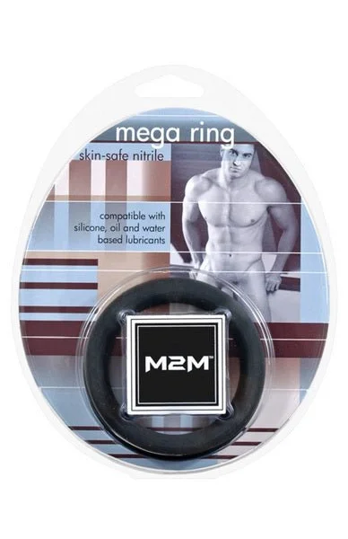 M2M Mega Nitrile Cock Ring Large Black