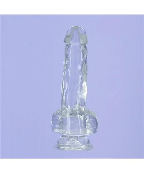 Crystal Addiction 8" Dildo W/ Balls in Clear