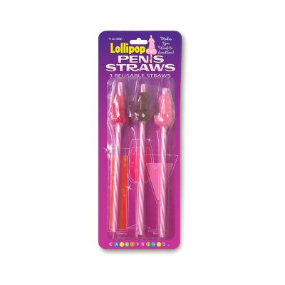 Lollipop Candy Penis Straws 3 Package