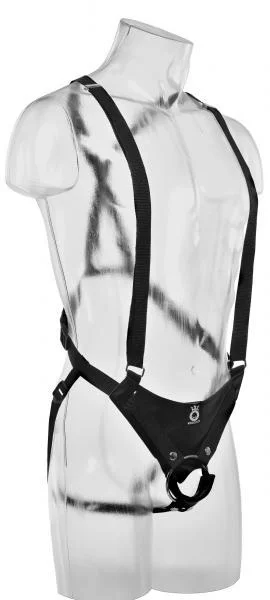 King Cock 10 inches Hollow Strap On Suspender System Tan