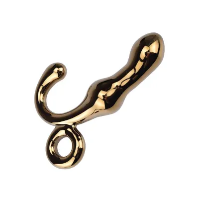 Lucent Finese Gold Glass Butt Plug 5 1 Inch