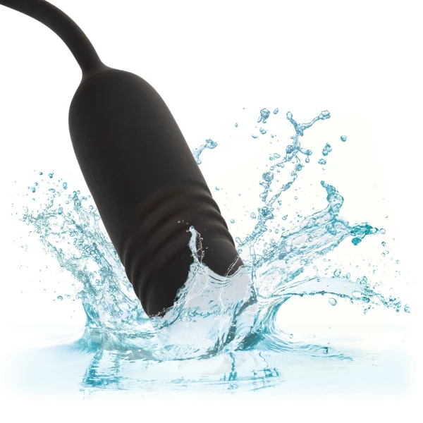 French Kiss Elite Romeo Thrusting Bullet Vibe & Flickering Tongue Clitoral Stimulator By CalExotics - Black