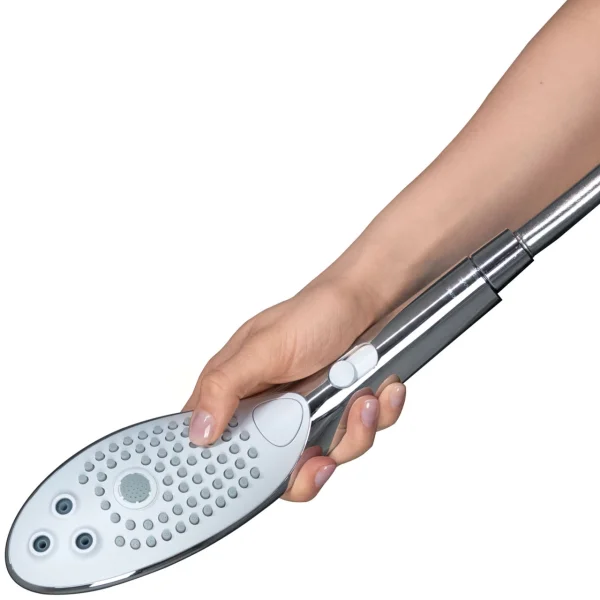 Womanizer Wave Shower Head & Water Massage Clitoral Stimulator - Chrome
