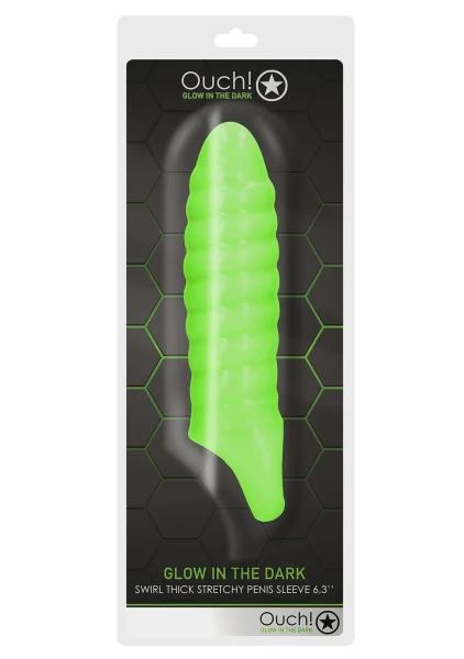 Ouch! Glow in the Dark Thick Stretchy Penis Sleeve - Swirl — image 10 of 10