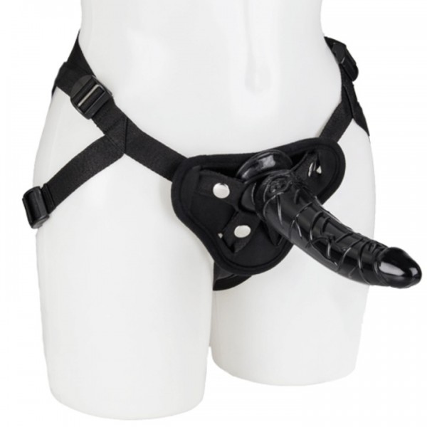 Bondara Black Jelly Strap-On – 8 Inch