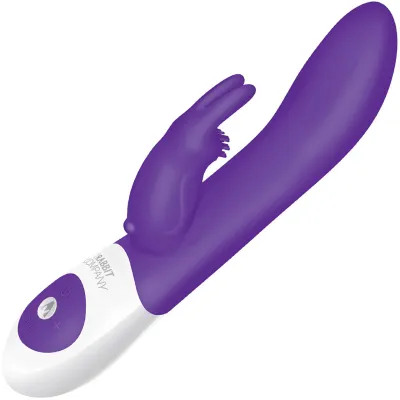 The Classic Rabbit XL Silicone Dual Stimulation Rechargeable Vibrator by The Rabbit Company Purple