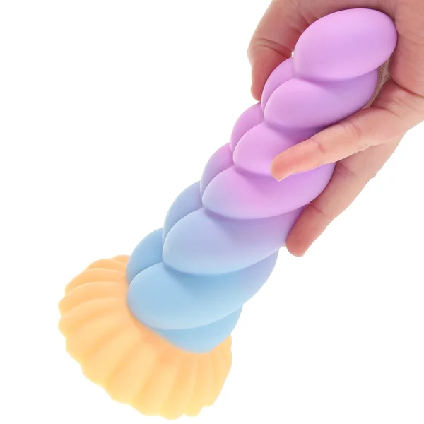Unicorn Curvy Bumpy 8.3" Silicone Suction Cup Dildo By Creature Cocks