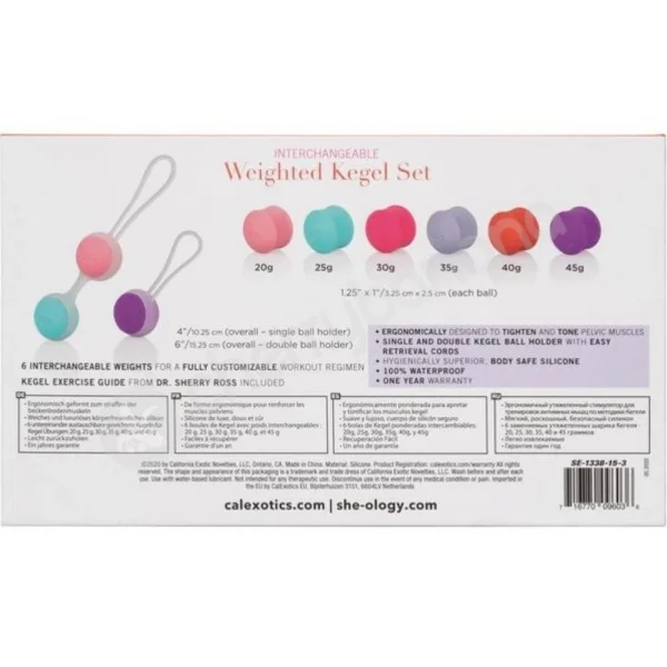 She-ology Interchangeable Weighted Kegel 8 Piece Set