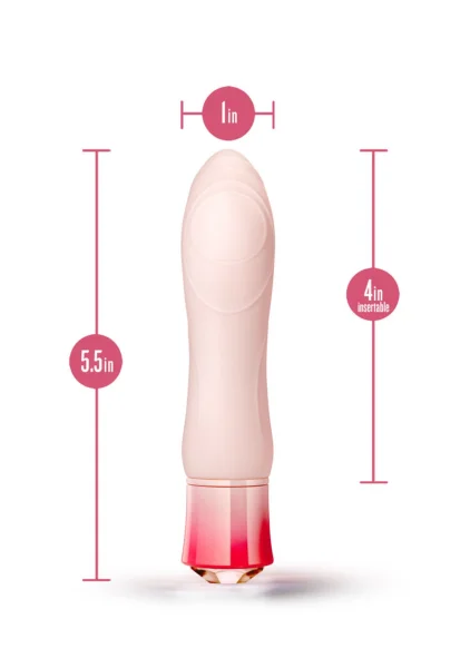 Oh My Gem Elegant Rechargeable Waterproof Silicone Warming Vibrator By Blush - Morganite Pink