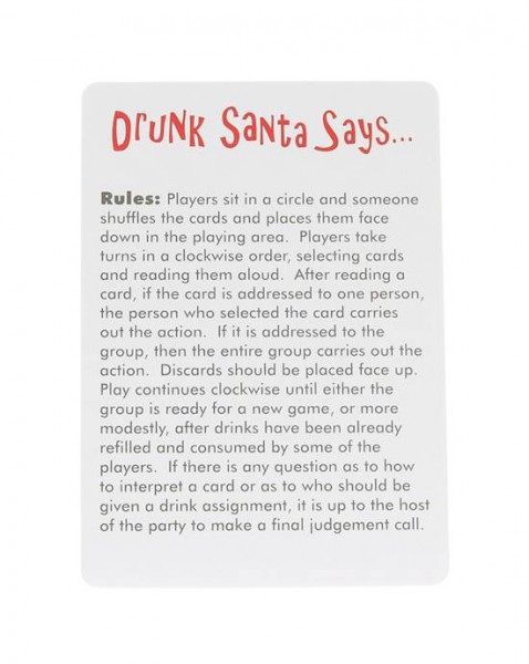 Drunk Santa Says - Drinking Card Game - White / Red — image 4 of 10