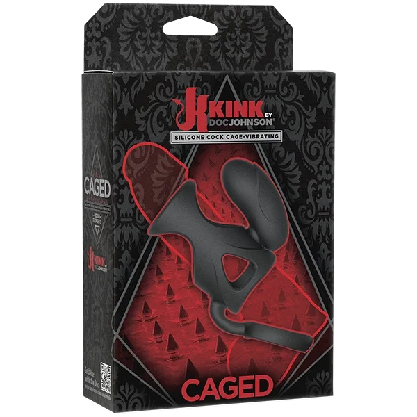Kink Vibrating Cock Cage in Black by Doc Johnson