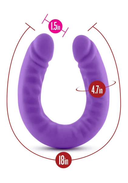 18" Slim Double Sided Dildo in Hot Pink