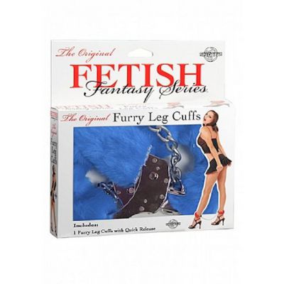 Furry Leg Cuffs Blue