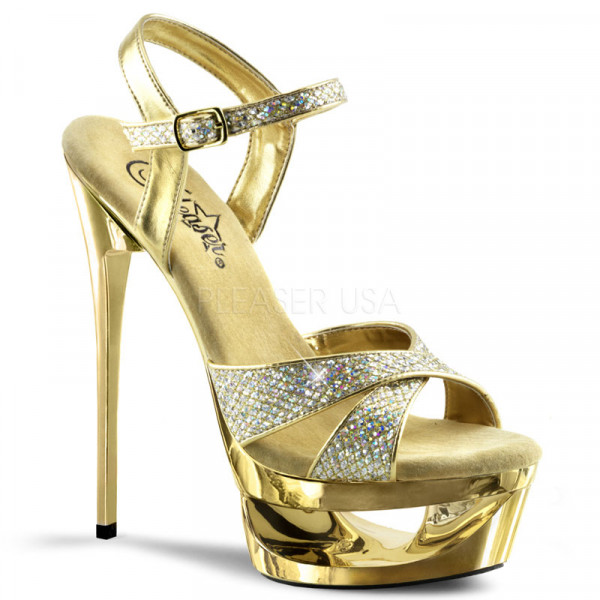 ECLIPSE-619G - 6 1/2" Heel,1 3/4" Cut-Out PF Criss-Cross Ankle Strap Sandal — image 5 of 8