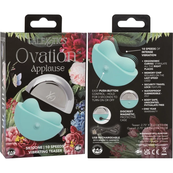 Ovation Applause Rechargeable Silicone Waterproof Clitoral Vibrator By CalExotics - Blue