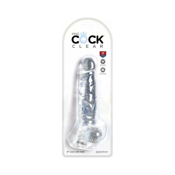 King Cock Clear 8in Cock With Balls — image 14 of 14