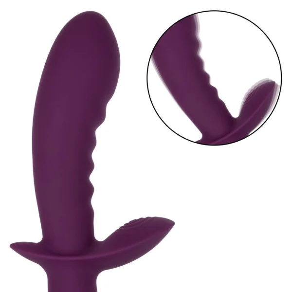 Obsession Lover Rechargeable Waterproof Silicone Dual Stimulation Vibrator By CalExotics - Purple