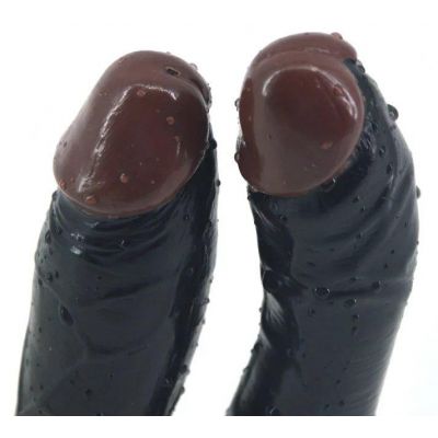 Double Dildo w Suction Black