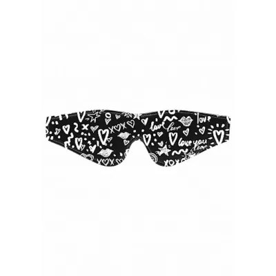 Printed Eye Mask Love Street Art Fasion Black One Size