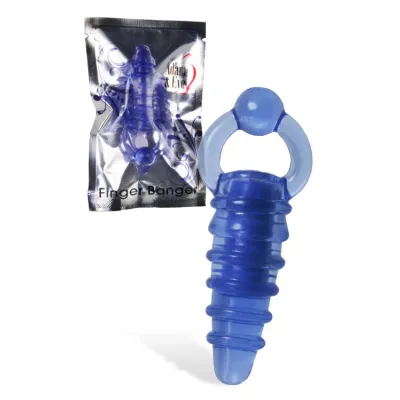 Adam and Eve 3 Blue Finger Vibrator with Ring