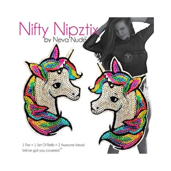 Neva Nude Reusable Pasty Unicorn Sequins
