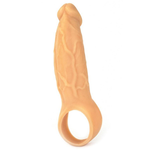 9 Inch Realistic Performance Penis Sleeve Natural Silicone Girth Enhancer