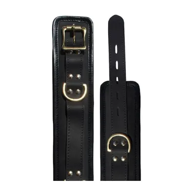 Bound X Padded Leather Cuffs And Collar Set