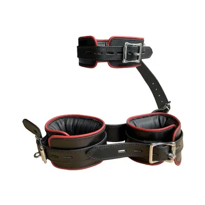 Bound X Wide Leather Cuff And Collar Set