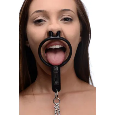 Degraded Mouth Spreader With Nipple Clamps Black