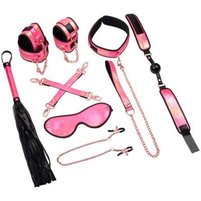Bondara Pink Kink Rose Gold Soft Velcro 8 Piece Bondage Set