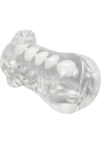 Pearl Pleasure CyberSkin Comfort Grip Stroker Clear