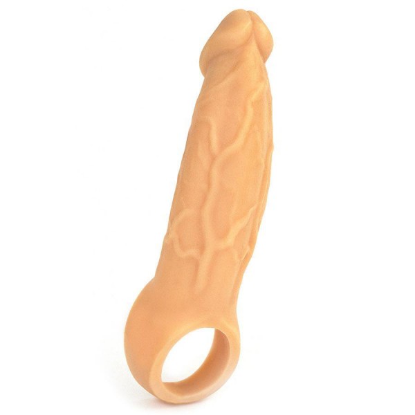 9 Inch Realistic Performance Penis Sleeve Natural Silicone Girth Enhancer