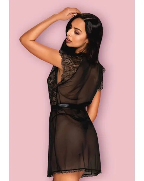 Obsessive Romanesa - Peignoir - Black - S/m