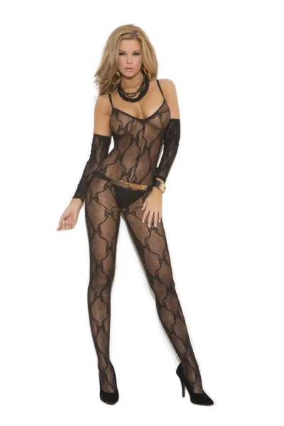 Bow Tie Lace Bodystocking - One Size and Queen Available