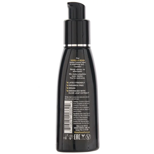 Wicked Aqua Vanilla Bean Water Based Personal Lubricant 2 fl oz