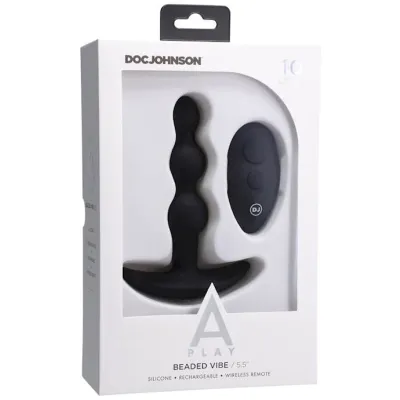 A play Beaded Rechargeable Silicone Anal Plug With Remote