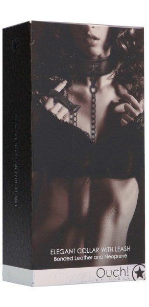 Ouch - Elegant Collar with Leash - Titanium Grey