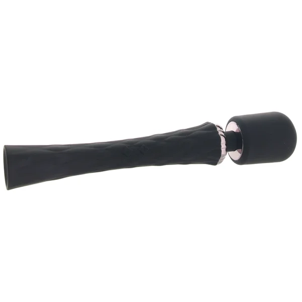 Playboy Pleasure Royal Rechargeable Silicone Vibrating Massage Wand - Black