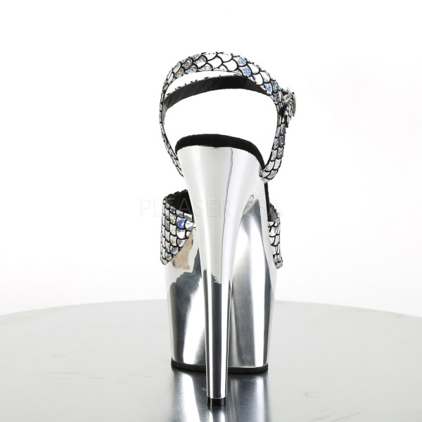 7 inches Heel, 2 3/4 inches Chrome PF Ankle Strap Sandal — image 8 of 20