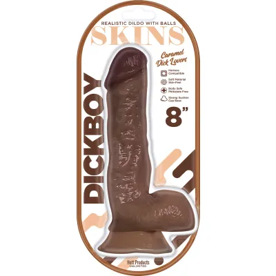 Dickboy Skins Dildo With Balls 8 Inch Caramel Dick Lover