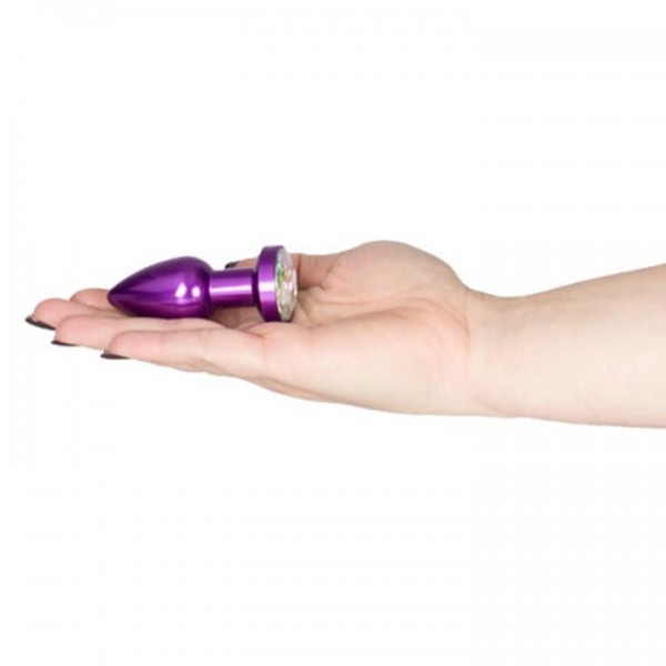 Bejewelled Purple Metal Jewelled Butt Plug – 3, 3.5 or 4 Inch — image 4 of 6