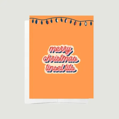 Bad on Paper Merry Christmas Tinsel Tits Christmas Card