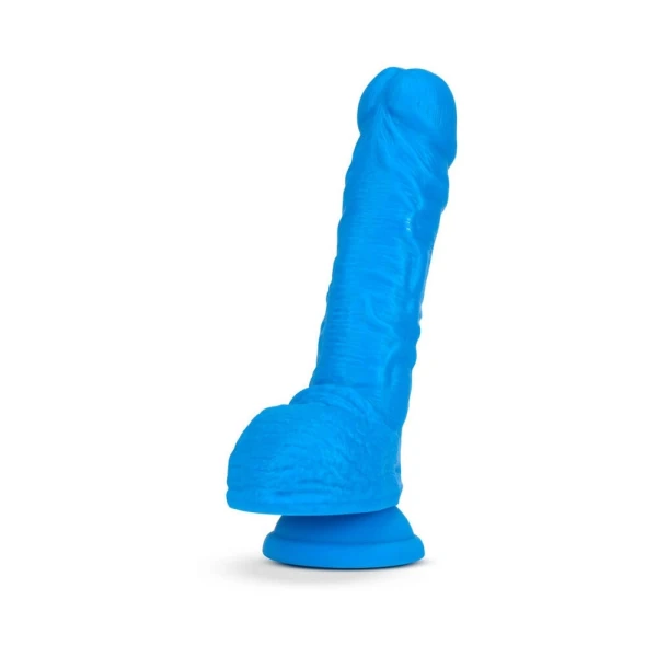 Neo Elite - 9-inch Silicone Dual-density Cock With Balls - Neon Blue — image 3 of 7