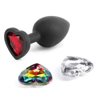 Glams Xchange Small Interchangeable Gem Heart Shaped Butt Plug