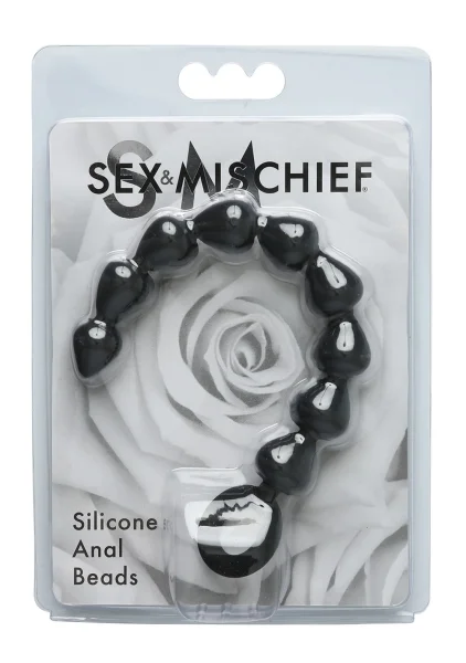 Black Silicone Anal Beads