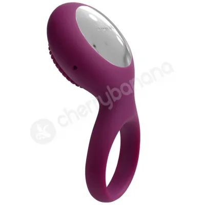 Svakom Tyler Purple Soft Silicone Vibrating Couples Cock Ring With Clitoral Stimulation