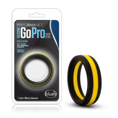Performance Silicone Go Pro Cock Ring Black gold black