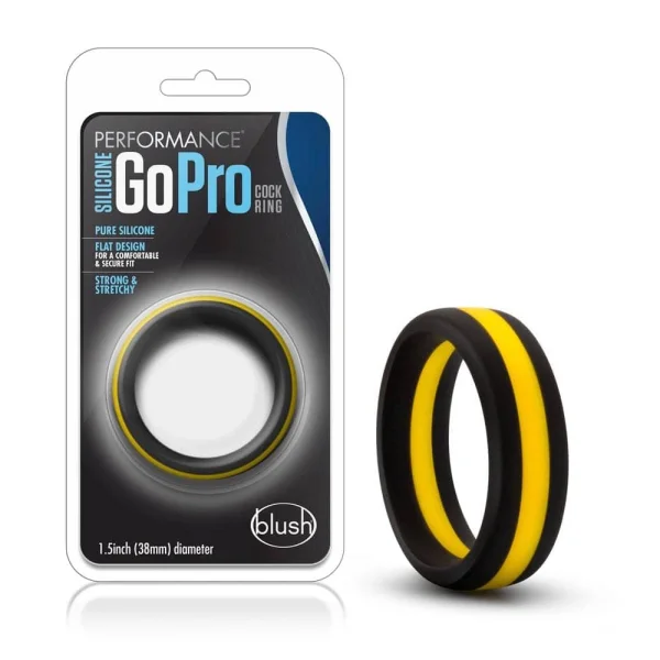 Performance - Silicone Go Pro Cock Ring -  Black-gold-black